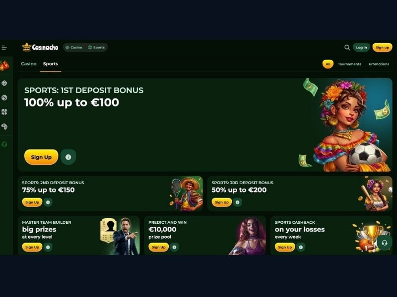 First deposit and bonus choice on mobile at Casinacho Casino Nacho Casino for new Canadian players